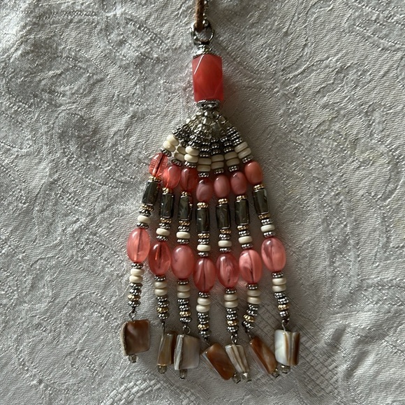 Chico’s Elegant Pink and Silver Necklace and Earring Set - Picture 1 of 6